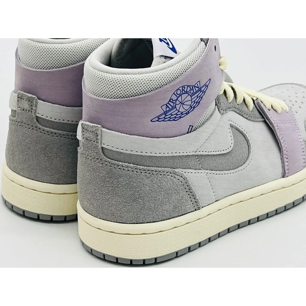 Women's Size 6 - Jordan 1 High Zoom CMFT Gray Purple 2023 DV1305-005 (No Lid)